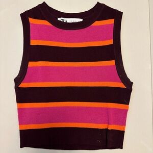 Zara tank top multicolored striped size small
